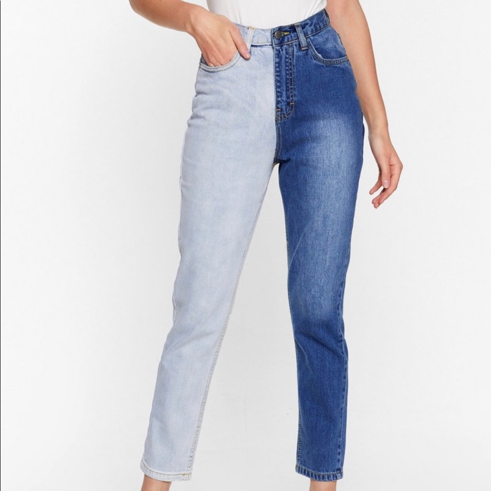 Two Tone Mom Jeans